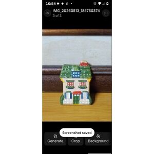 Vintage Ceramic House Fridge Magnet Green Roof Cottagecore Kitchen Decor WR